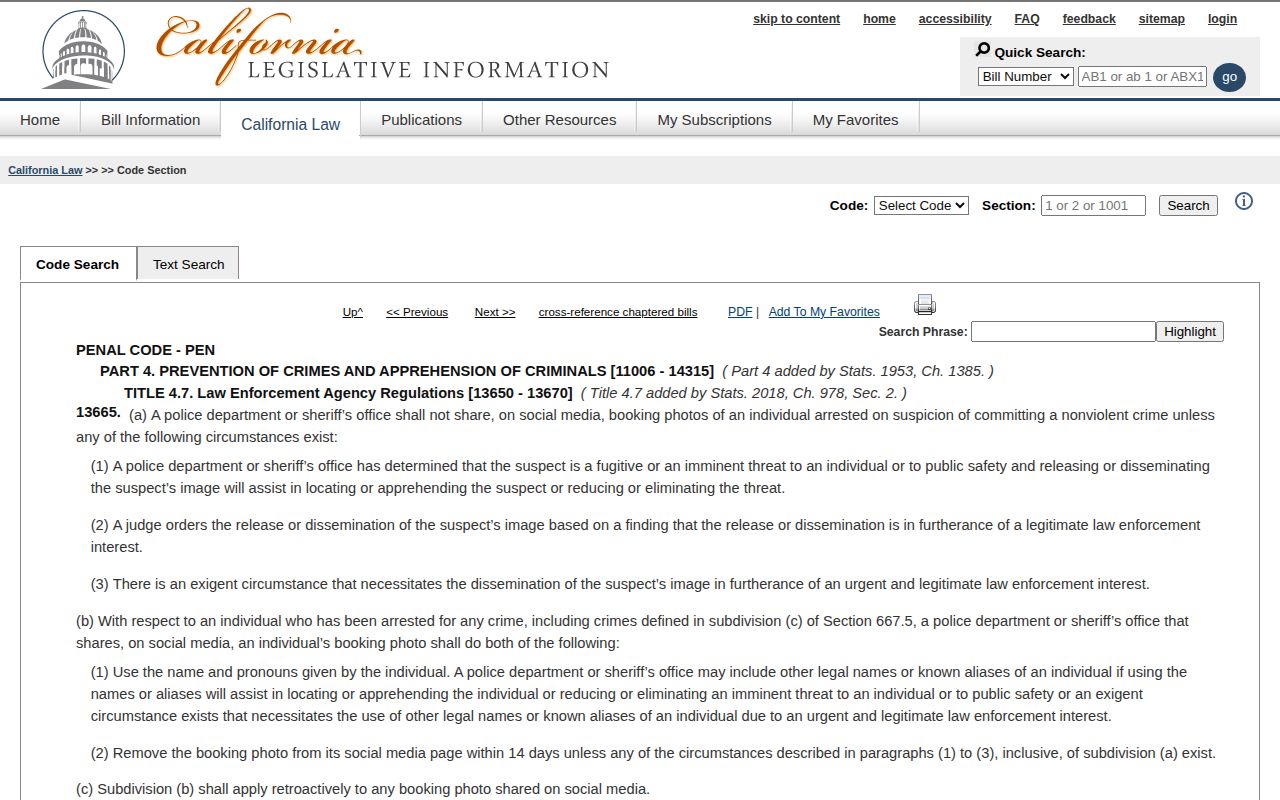 California booking photo publication law for San Benito County records